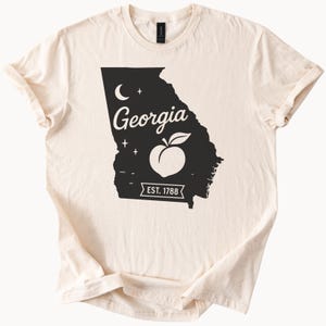 Georgia State Outline Shirt Peach Graphic Est 1788 Southern Moon Georgia Tee Map Design Unique Georgia Pride Shirt Gift for Travelers