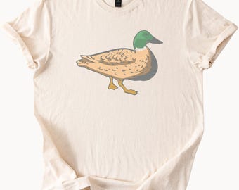 Stockenten Enten-Grafik-T-Shirt Niedliches Enten-Tierliebhaber-Geschenk Natur-wild lebende Tiere Kunst-T-Stück weiches zufälliges Vogel-Hemd
