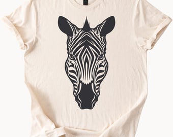 Zebra Head T Shirt Animal Graphic Tee Safari Lover Fashion Top