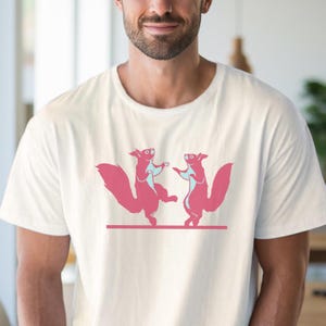 Dansande ekorrar T-shirt söt djurtröja udda grafisk topp bild 4