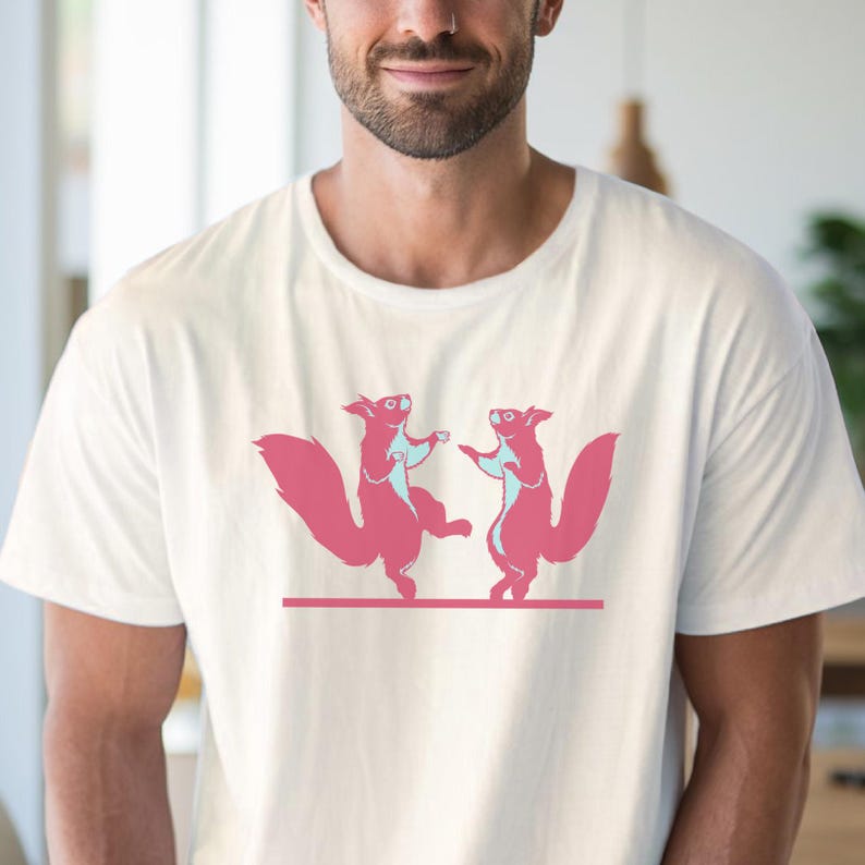 Dansande ekorrar T-shirt söt djurtröja udda grafisk topp bild 4