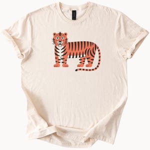 Koszulka z nadrukiem Cartoon Tiger Cute Animal Graphic Tee Unisex Fashion Top