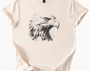 Bald Eagle Graphic Tee Bird Lover Shirt Patriotic USA American Pride Gift For Him Her Wildlife Nature Top Short Sleeve