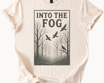 Camiseta "Into The Fog" Camiseta con gráficos de aves del bosque brumoso Camiseta para amantes de la naturaleza