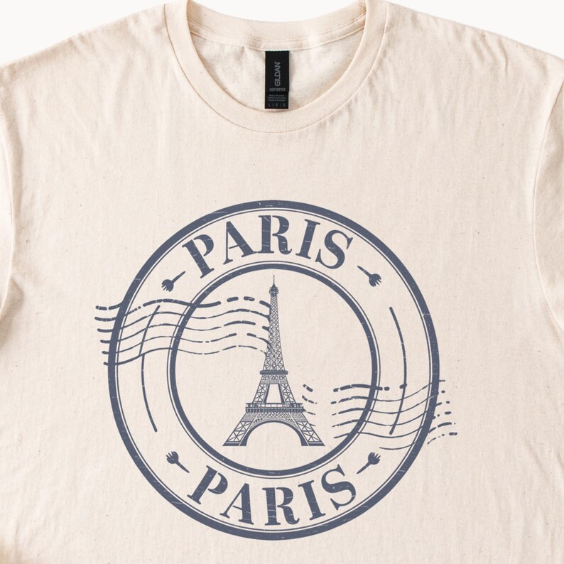Paris Eiffeltornet stämpel grafisk T-shirt Paris Frankrike resetröja Paris älskareskjorta Paris estetisk t-shirt Eiffeltornetskjorta bild 2