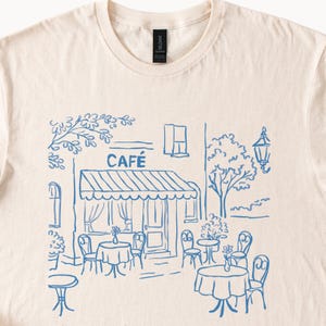 Cafe TShirt Bistro Graphic Tee French Cafe Lover Gift Paris Streetwear Top