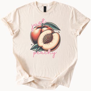 Just Peachy T Shirt Süßes Obst Grafik T-Shirt Trendy Sommer Top