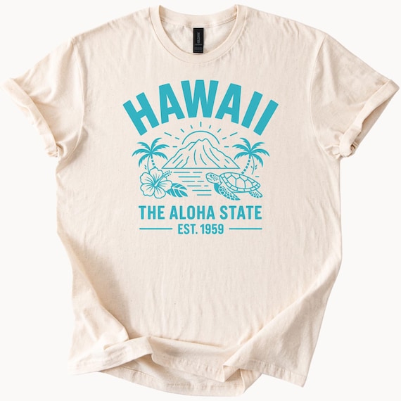 ハワイ アロハ ステート Tシャツ ウミガメ パームツリー アイランド T