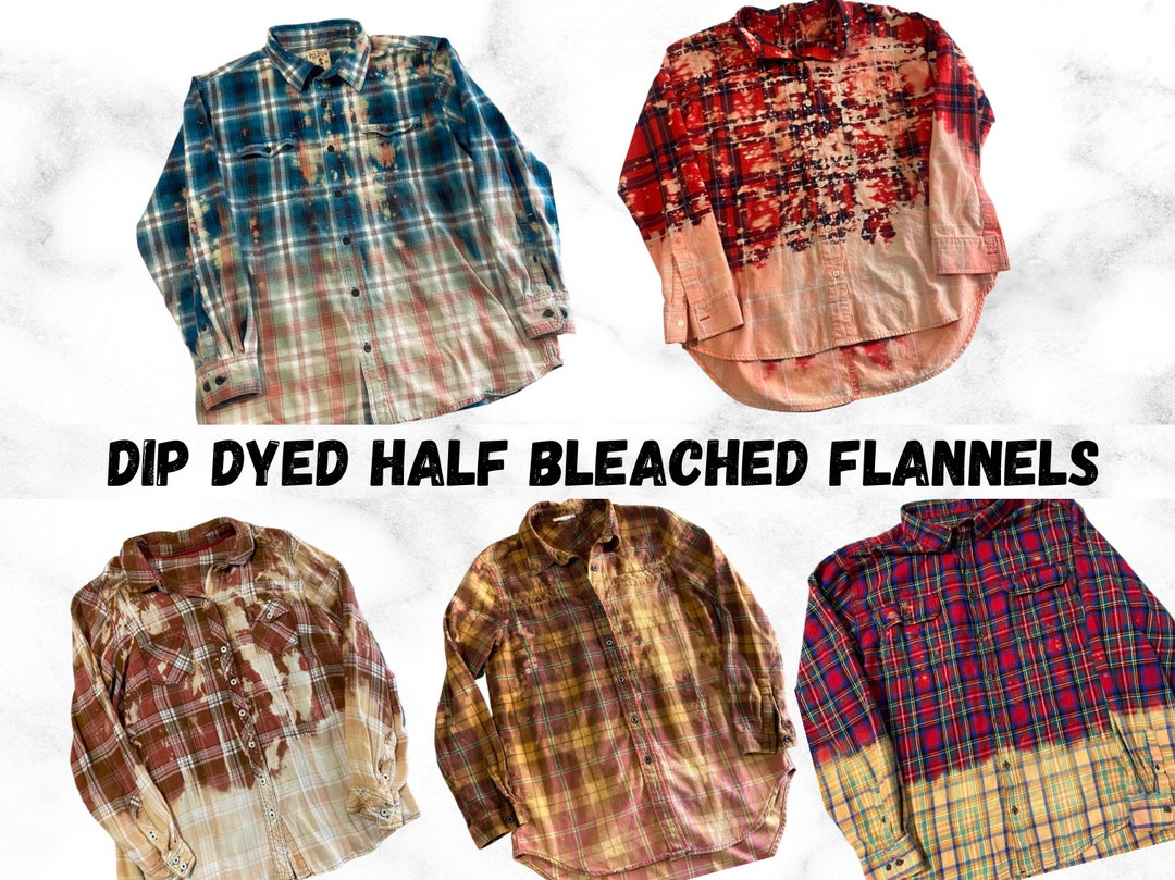 Dip Dyed Flannel Shirts Custom Made for Men and Women Etsy