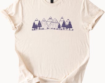Mountain TShirt Nature Tee Outdoors Graphic Top Hiking Camping Shirt