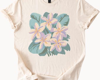 Tropical Frangipani Blossoms Graphic Tee