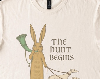 The Hunt Begins Hare Leading Hounds Long Sleeve Tee