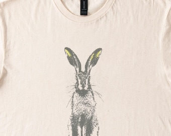 Upright Hare with Alert Ears Graphic Tee