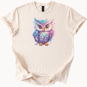 Watercolor Owl TShirt Cute Bird Graphic Tee Artistic Animal Lover Gift