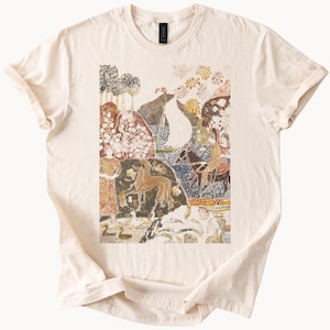 Medeltida gobelängkonst T-shirt renässansstil grafisk t-shirt