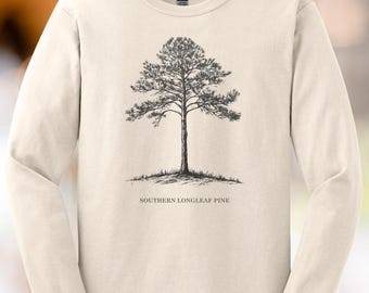 Southern Longleaf Pine Tree Shirt Nature Graphic Tee Botanical Pine Illustration Apparel Outdoor Lover Gift Eco Shirt Woodland Top
