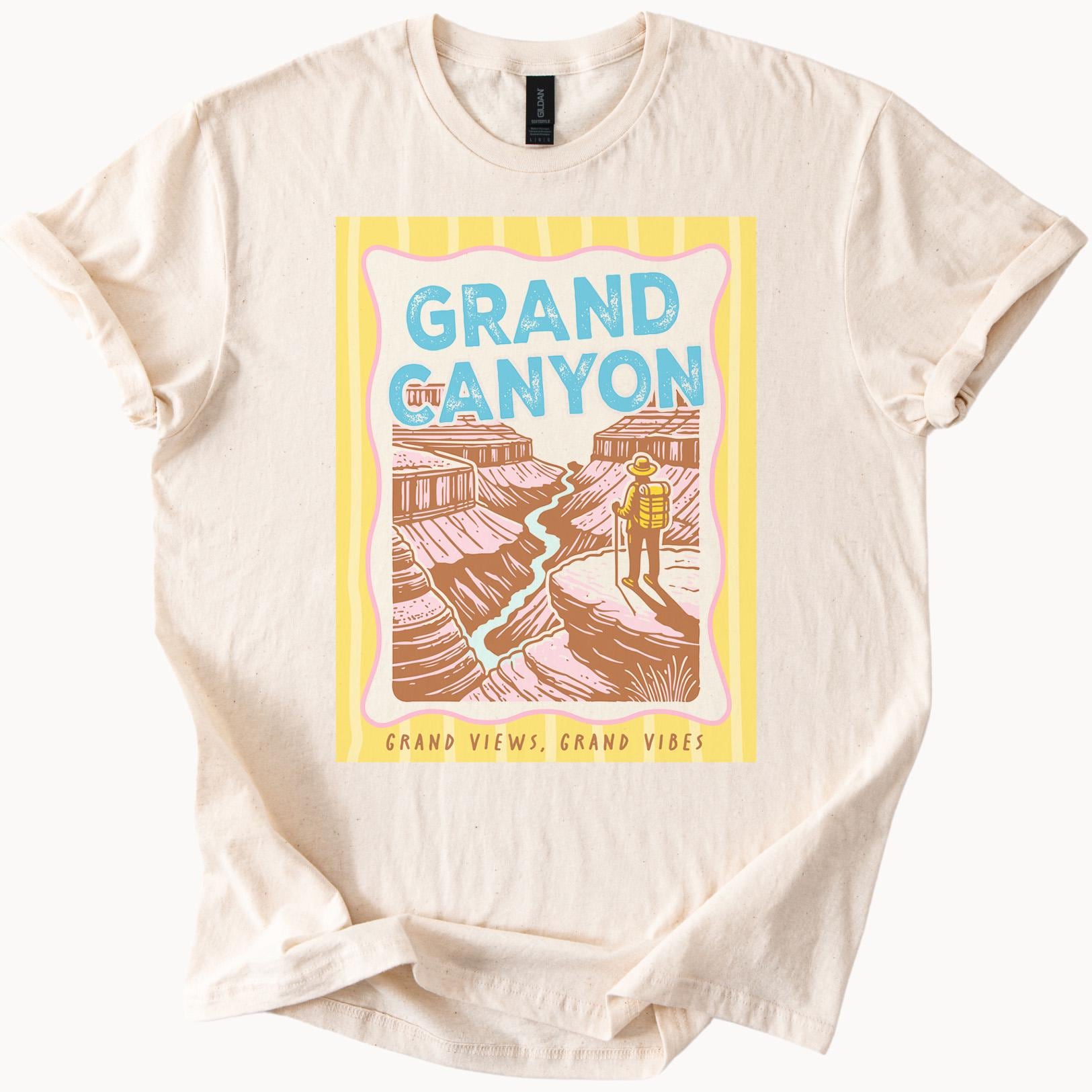 Grand Canyon National Park Graphic T Shirt Retro Hiking Adventure