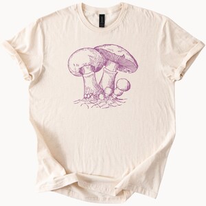 Mushroom TShirt Botanical Fungi Graphic Tee Nature Lover Gift Forestcore Clothing