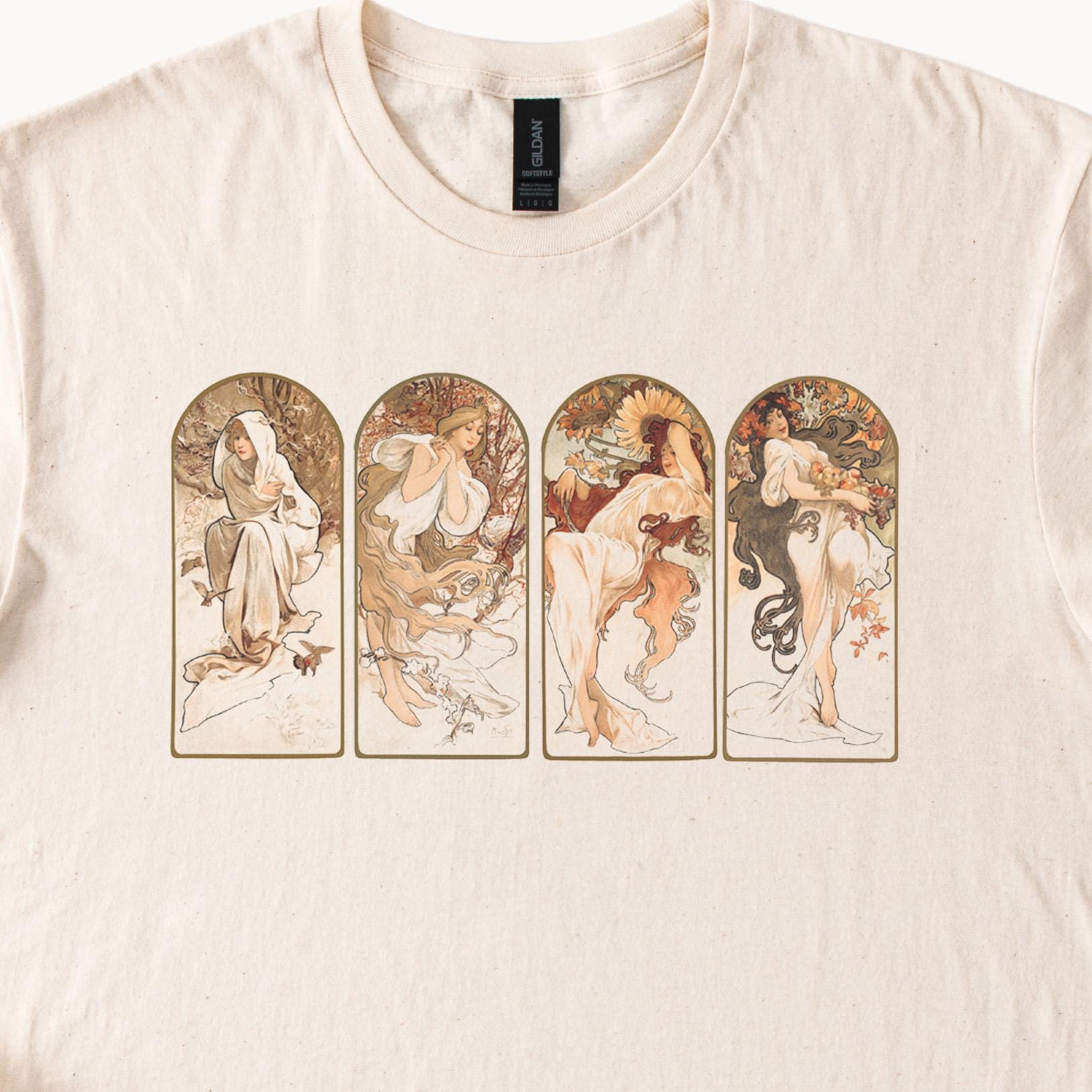 ミュシャ シーズンズ アールヌーボー Tシャツ アルフォンス ミュシャ 
