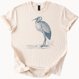 Graues Reiher-T-Shirt Vogel-Liebhaber-T-Stück Natur-Grafik-Spitze