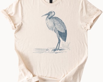 Great Blue Heron T Shirt Bird Lover Tee Nature Graphic Top