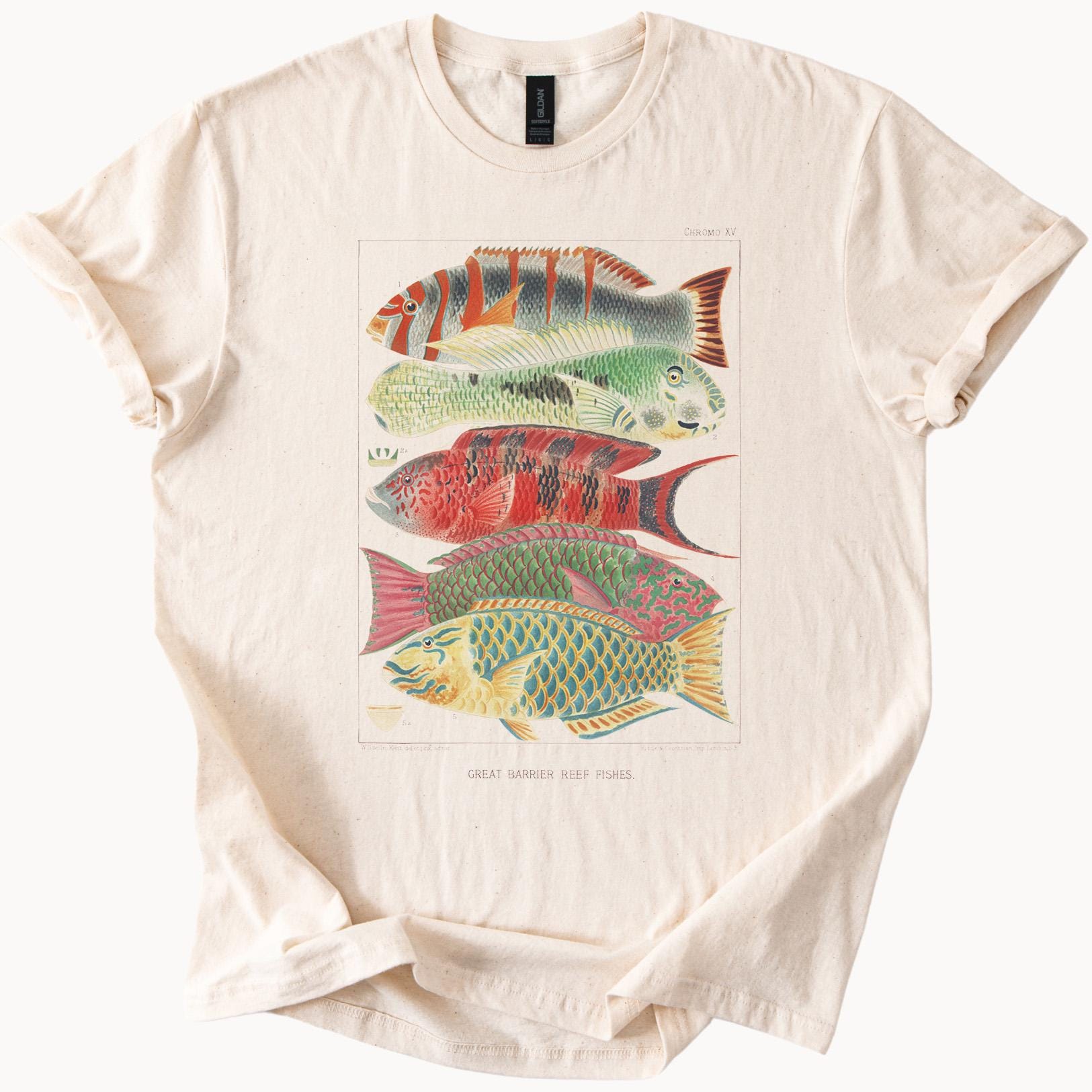 80s頃vintage Great Barrier Reef FishArt T 【公式通販】