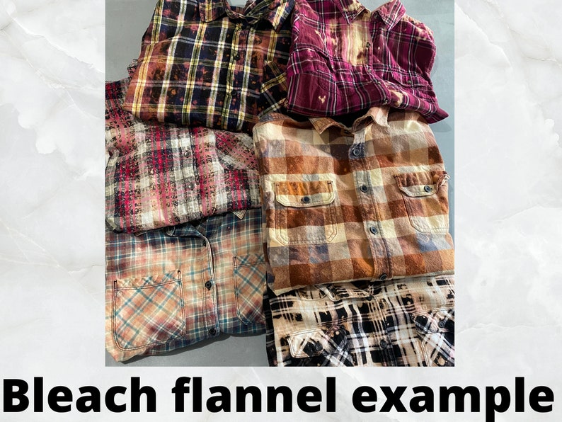Flannel Shirt upcycled clothing bleached flannel rock band image 3