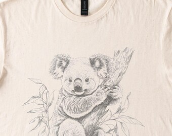 Koala Ink Drawing Boho Nature Tee