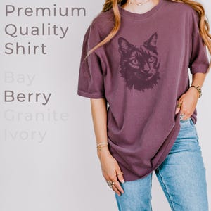 Camiseta unisex con estampado de gato negro, colores cómodos imagen 14