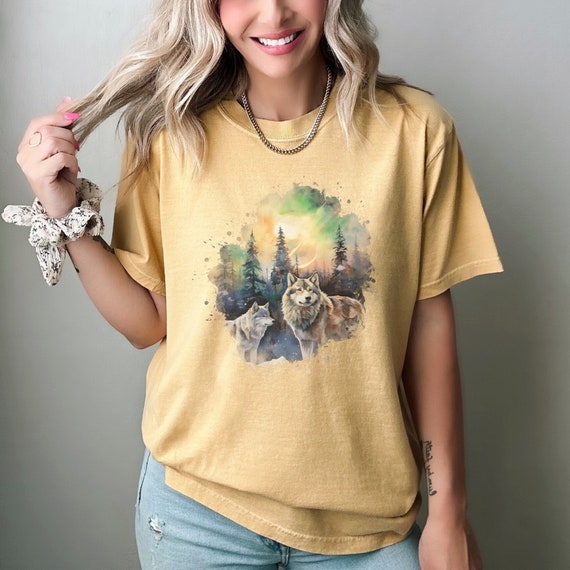 Wolf Shirt Wildlife T Shirt Colorful Wolves Gift Wild Animal Wolf Shirt Wildlife T Shirt Colorful Wolves Gift Wild Animal
