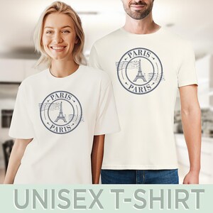 Paris Eiffeltornet stämpel grafisk T-shirt Paris Frankrike resetröja Paris älskareskjorta Paris estetisk t-shirt Eiffeltornetskjorta bild 5