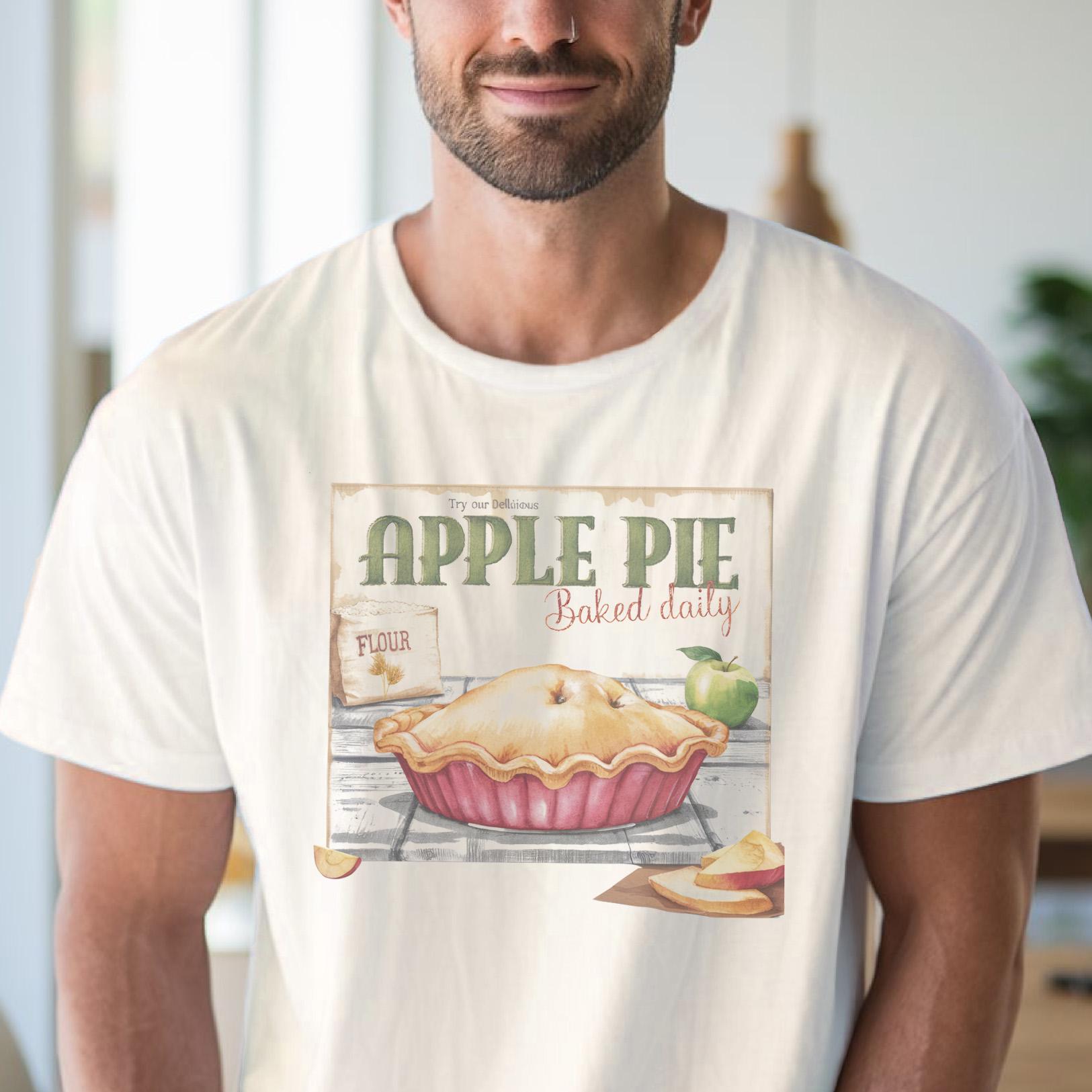 Apple Pie Baked Daily Graphic T Shirt Cute Bakery Dessert Food