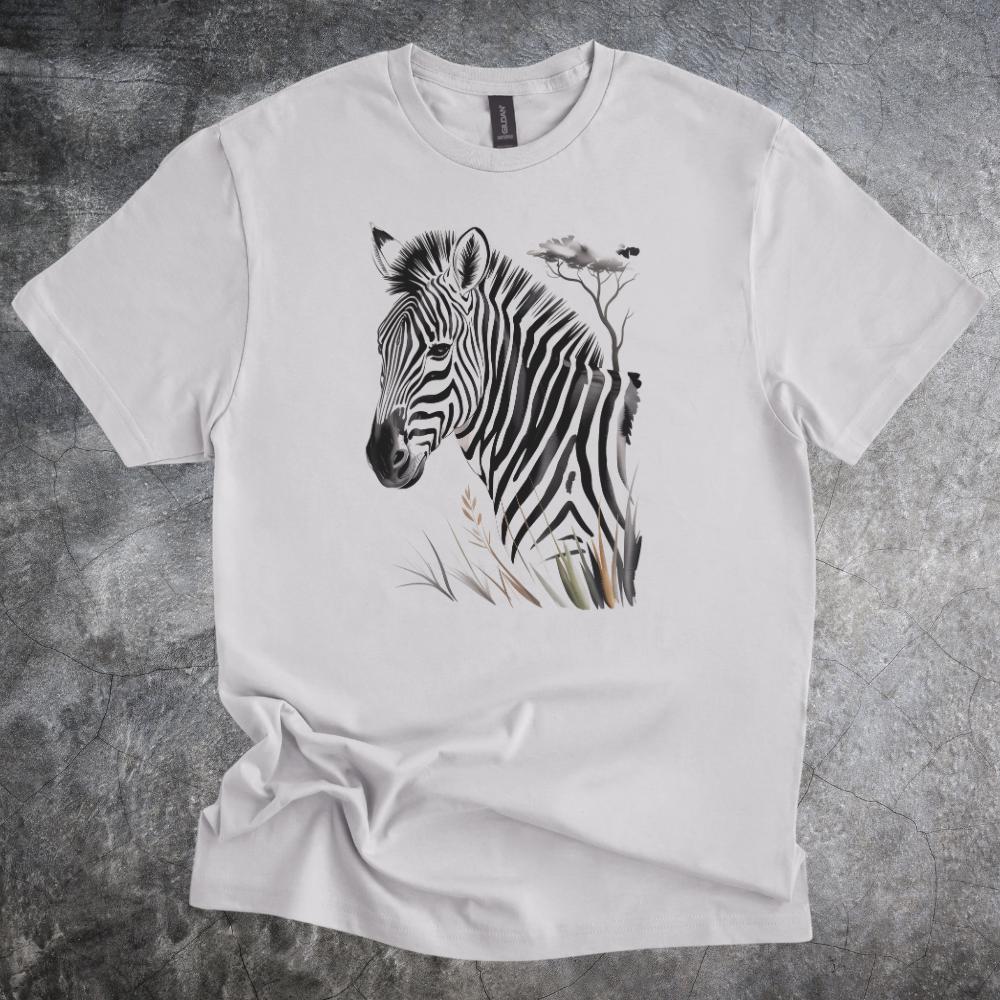Zebra Shirt African Wildlife Illustration Tshirt Cotton Style Tee