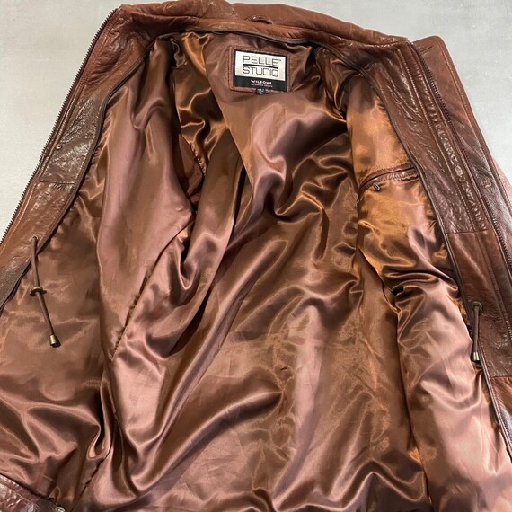 Vintage Leather coat Adult Size XL brown buttery … - image 10