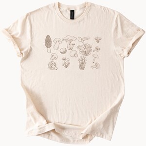 Mushroom illustration shirt with hand drawn fungi graphic nature inspired forager tee forest mushroom lover tshirt botanical woodland top