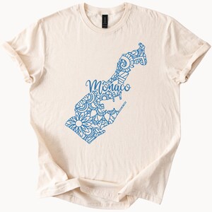 Monaco Karte T-Shirt Blumenmandala Grafik T-Shirt Künstlerische Gliederung Land Shirt Reisegeschenk Monaco Souvenir Shirt für Männer und Frauen