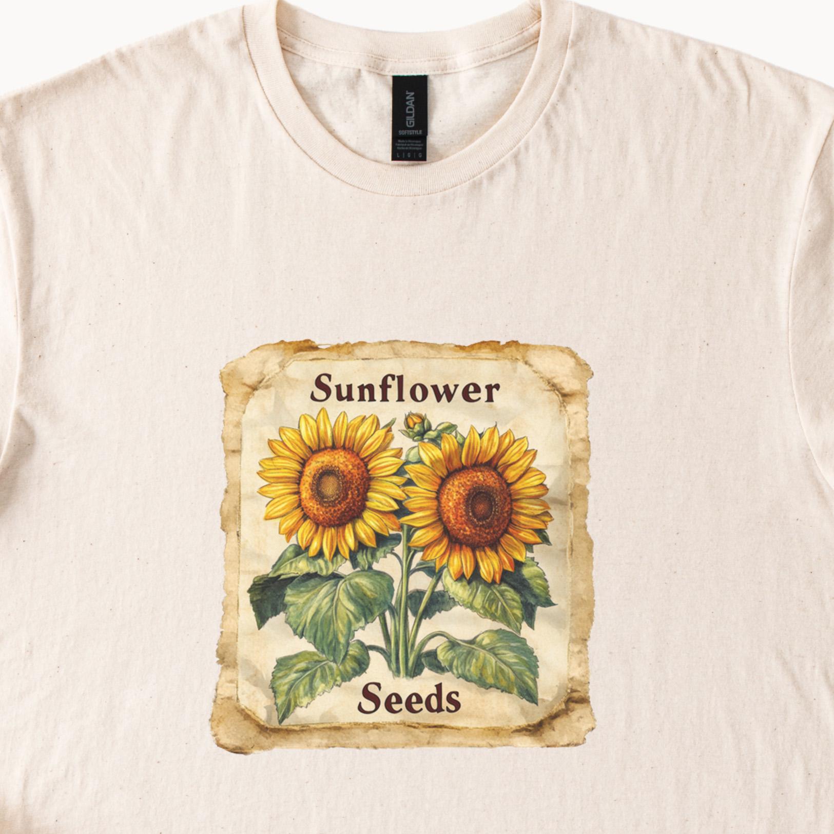 Sunflower Seeds Shirt Graphic Tee Natural Cotton Shirt Floral