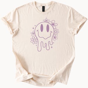 Smeltend T-shirt met smileygezicht Groovy Happy Shirt Funky Graphic T-shirt Esthetische kleding Y2K Fashion
