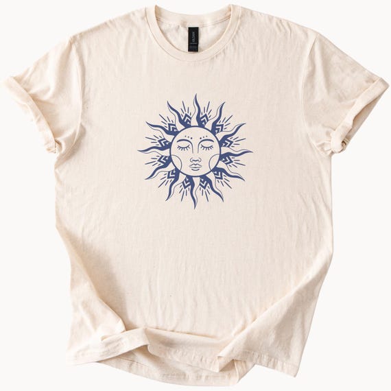 Celestial Sun Face Tshirt Boho Graphic Tee Spiritual Sun Shirt - Etsy