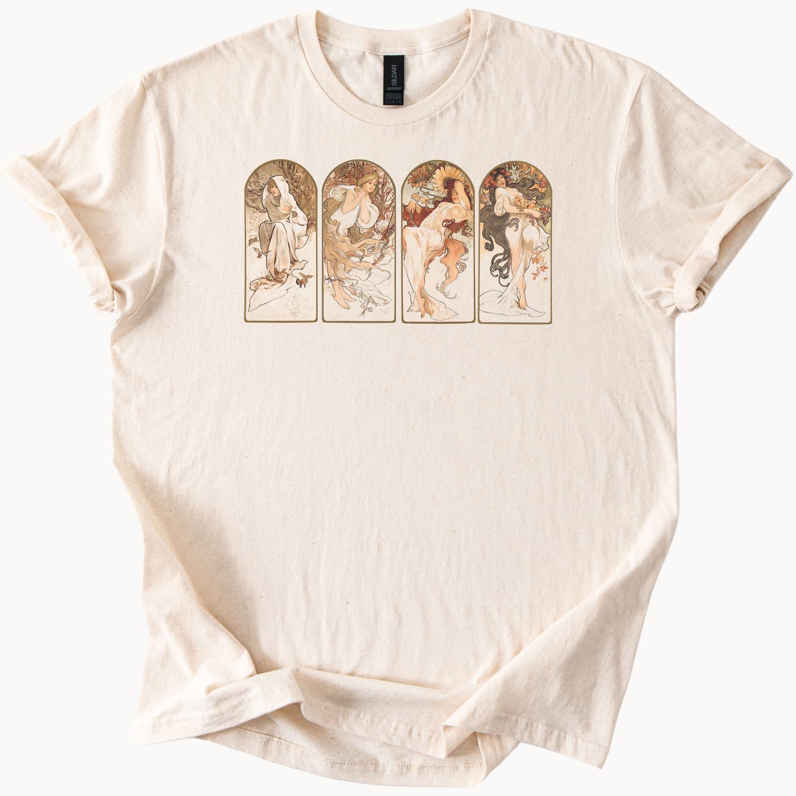 ミュシャ シーズンズ アールヌーボー Tシャツ アルフォンス ミュシャ 