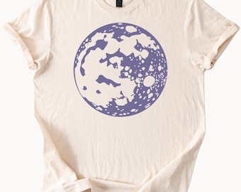 Vollmond Grafik T-Shirt Mondphase Shirt Himmlische Tshirt Astronomie Geschenk Mond Liebhaber Top