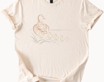 Duck and Ducklings Boho Tee Nature Inspired