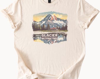 Camiseta del Parque Nacional Glaciar, montaña, bosque, lago, naturaleza, aire libre, Montana, senderismo, camping, vacaciones, regalo de viaje, camiseta, ropa superior