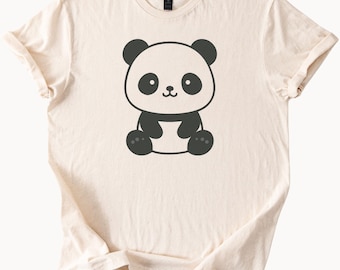Niedliches Panda-Bär-Grafik-T-Shirt Entzückendes Tier-T-Shirt Panda-Liebhaber-Geschenk-Idee Einzigartige Wildnis-Shirt Spitze