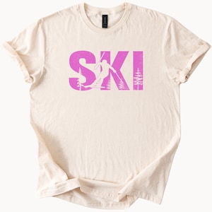 Damen Ski Shirt Apres Ski T Shirt Skifahren Grafik T-Shirt Winter Sport Urlaub Outfit Snowboard Geschenk für sie Bergliebhaber Top