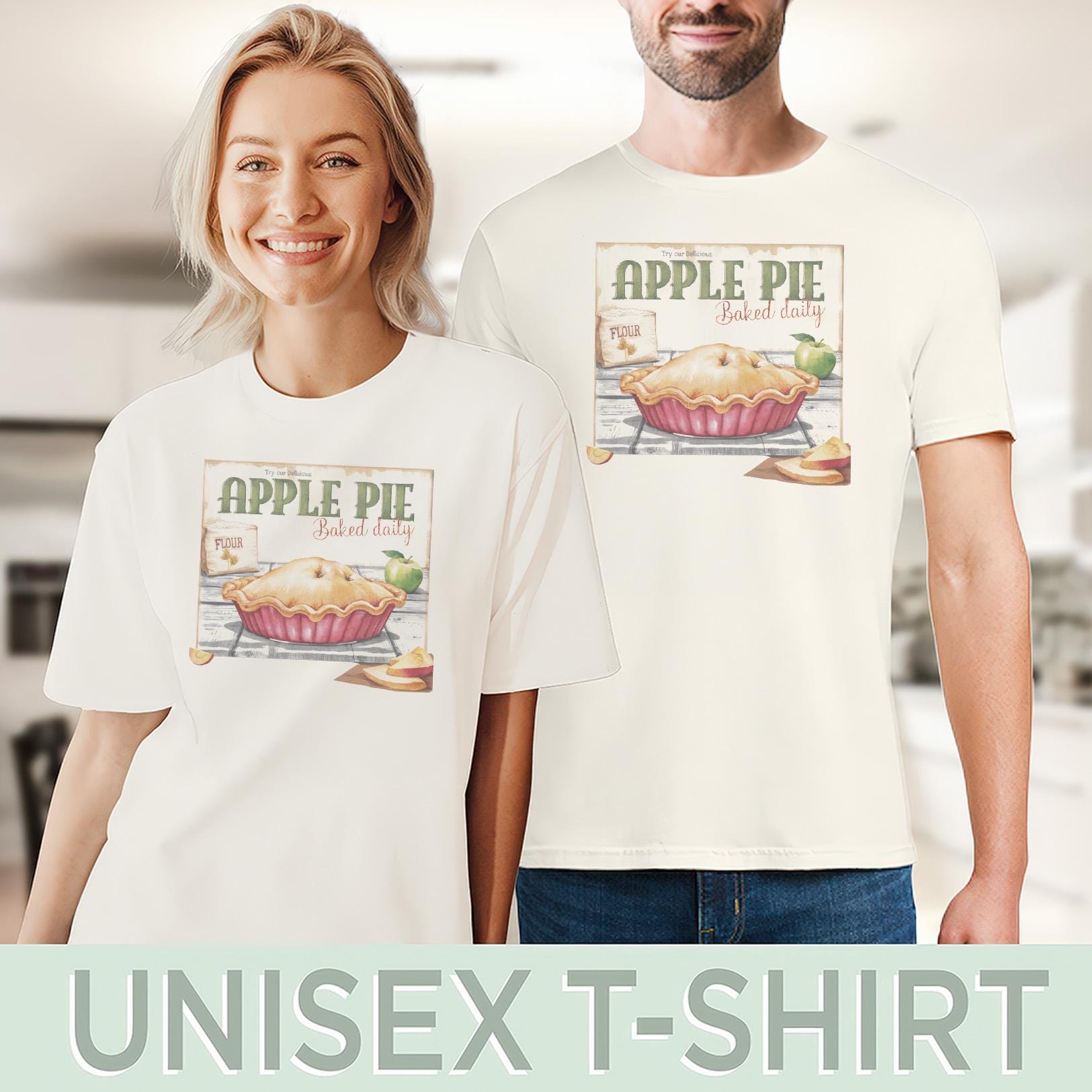 Apple Pie Baked Daily Graphic T Shirt Cute Bakery Dessert Food