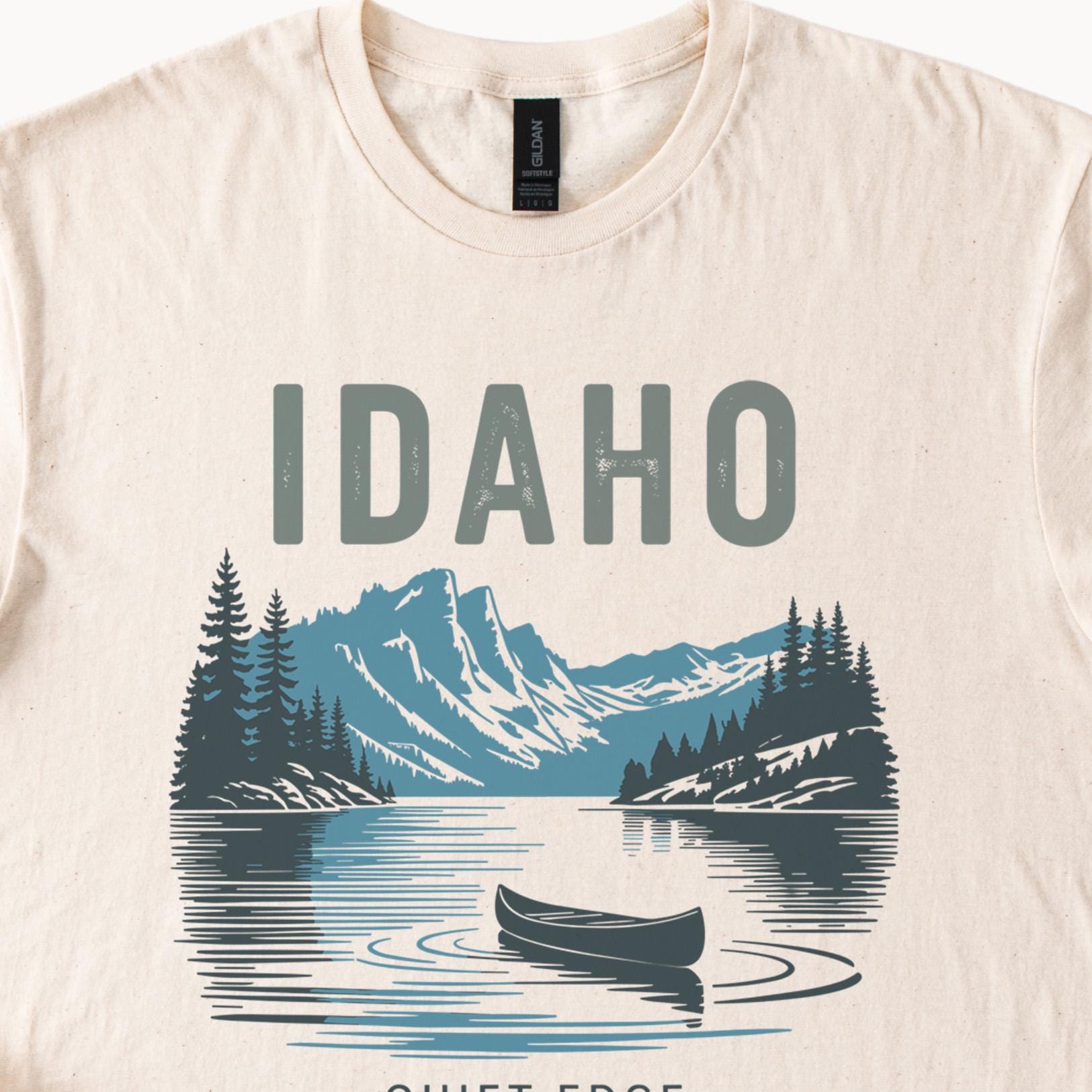 アイダホ マウンテン レイク カヌー Tシャツ 風景 自然 グラフィック 