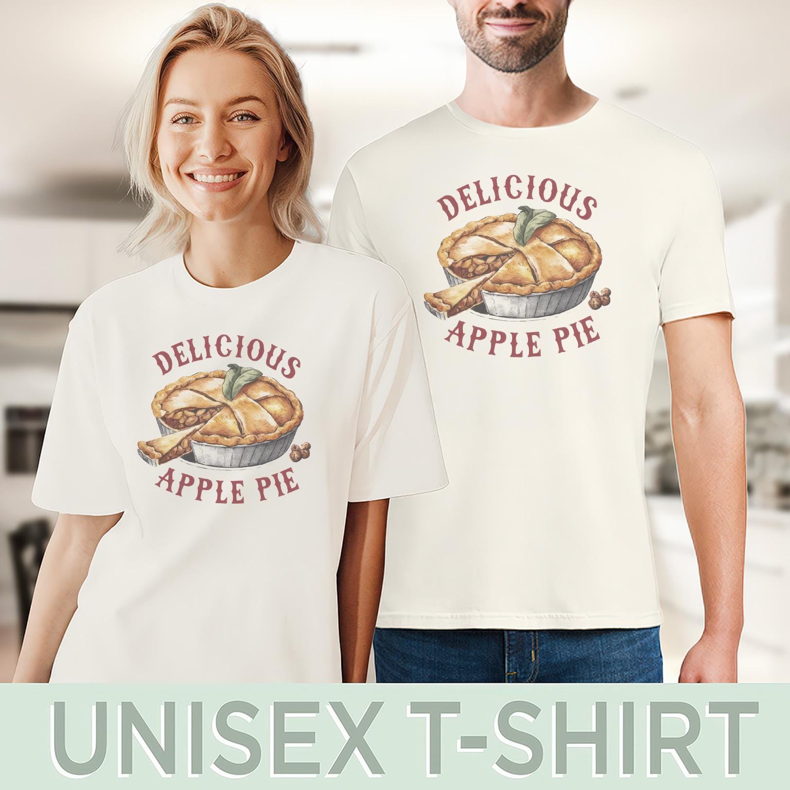 Delicious Apple Pie Graphic T Shirt Cute Baked Dessert Food