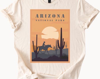 Arizona Nationalpark Cowboy-Wüste Sonnenuntergang Shirt Tshirt