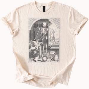 Memento Mori Skeleton T-Shirt Gothic Death Art Tee Morbid Skull Top